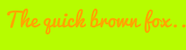 Image with Font Color FFA700 and Background Color B7FC00